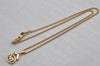 Authentic NINA RICCI Vintage Gold Tone Rhinestone Chain Pendant Necklace 8625J