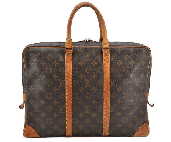 Authentic Louis Vuitton Monogram Porte Documents Voyage M53361 Briefcase 8626I