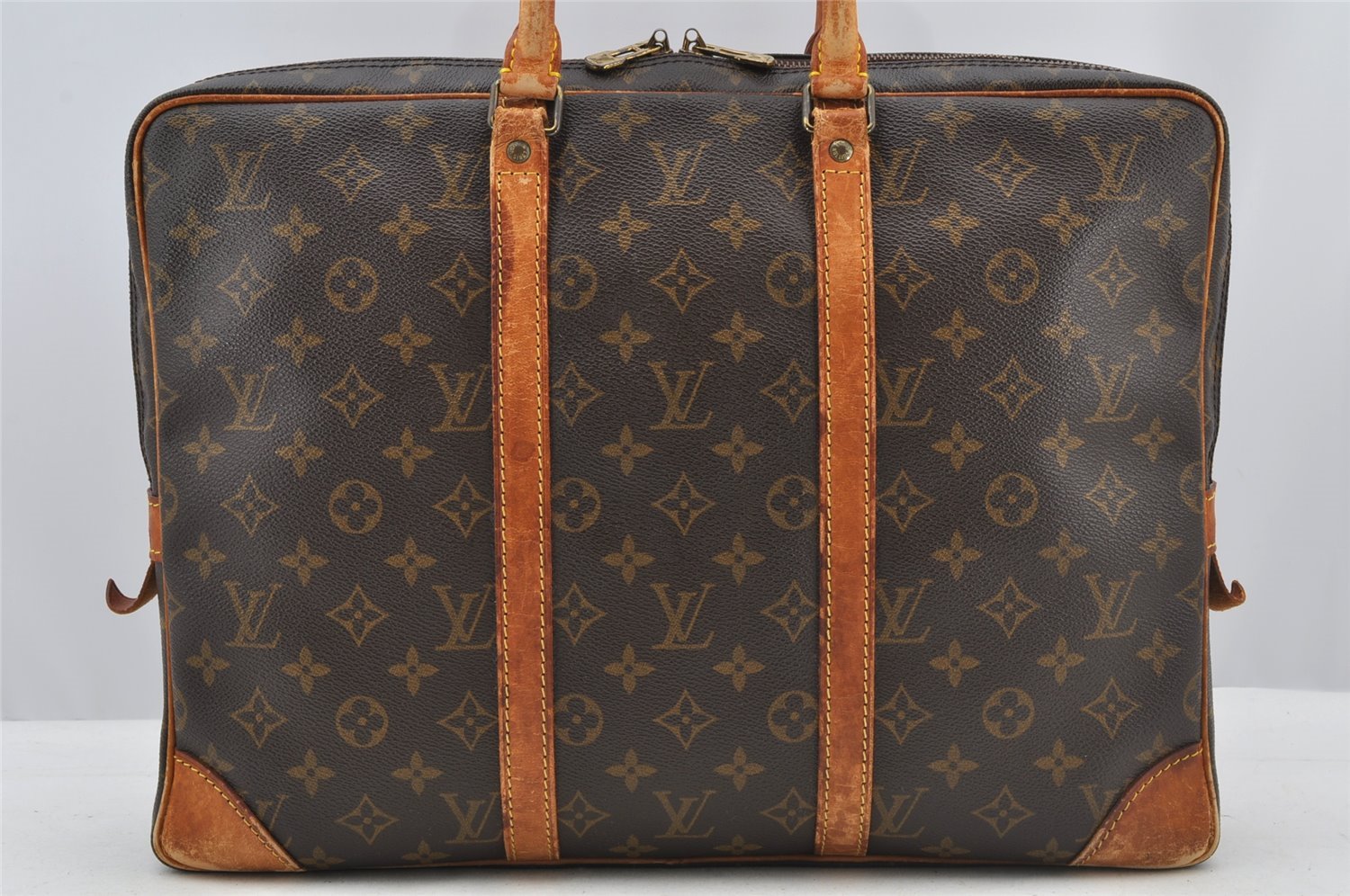 Authentic Louis Vuitton Monogram Porte Documents Voyage M53361 Briefcase 8626I