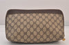Authentic GUCCI Vintage Clutch Hand Bag Purse GG PVC Leather Brown Junk 8627M