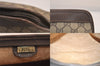 Authentic GUCCI Vintage Clutch Hand Bag Purse GG PVC Leather Brown Junk 8627M