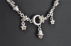 Authentic NINA RICCI Vintage Silver Tone Rhinestone Chain Pendant Necklace 8628J