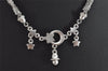 Authentic NINA RICCI Vintage Silver Tone Rhinestone Chain Pendant Necklace 8628J