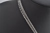 Authentic NINA RICCI Vintage Silver Tone Rhinestone Chain Pendant Necklace 8628J