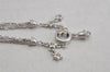 Authentic NINA RICCI Vintage Silver Tone Rhinestone Chain Pendant Necklace 8628J