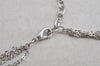 Authentic NINA RICCI Vintage Silver Tone Rhinestone Chain Pendant Necklace 8628J