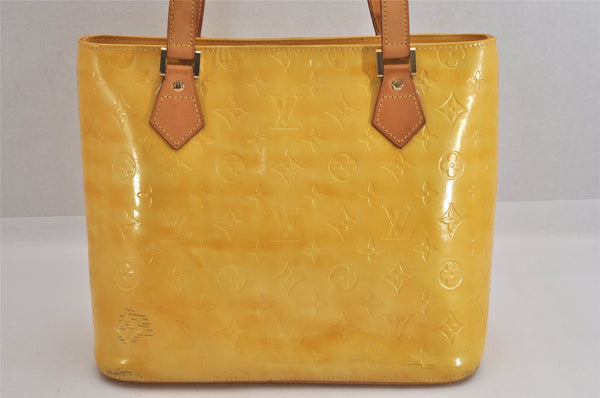 Authentic Louis Vuitton Vernis Houston Shoulder Hand Bag Yellow M91055 LV 8628M