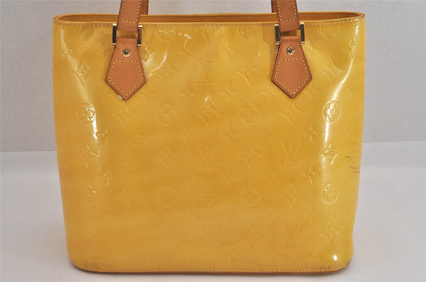 Authentic Louis Vuitton Vernis Houston Shoulder Hand Bag Yellow M91055 LV 8628M