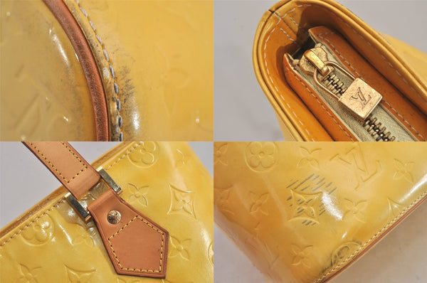 Authentic Louis Vuitton Vernis Houston Shoulder Hand Bag Yellow M91055 LV 8628M