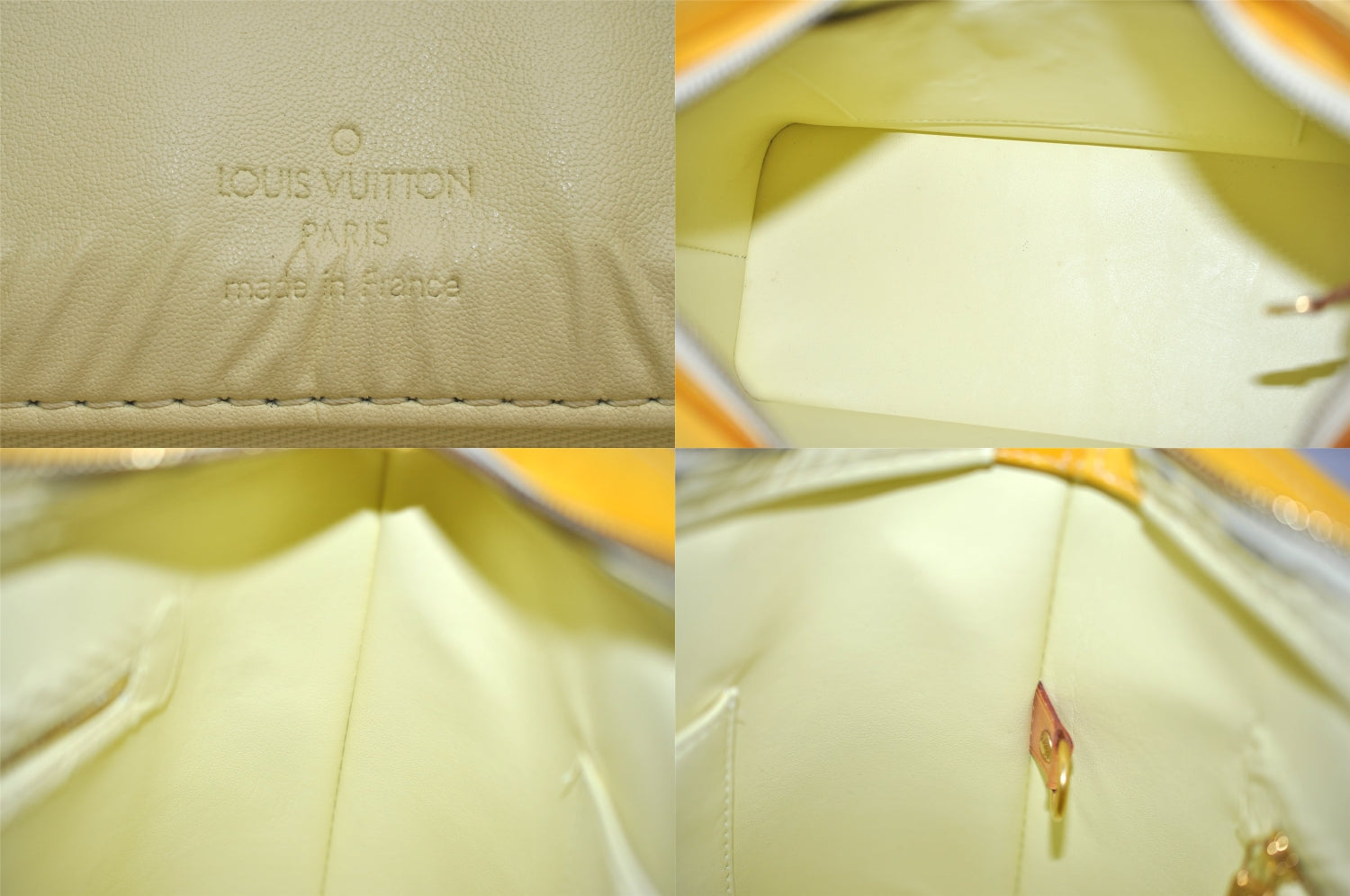 Authentic Louis Vuitton Vernis Houston Shoulder Hand Bag Yellow M91055 LV 8628M