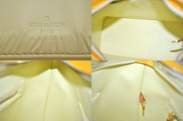 Authentic Louis Vuitton Vernis Houston Shoulder Hand Bag Yellow M91055 LV 8628M