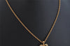 Authentic NINA RICCI Gold Tone Rhinestone Heart Chain Pendant Necklace  8629J