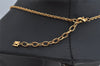 Authentic NINA RICCI Gold Tone Rhinestone Heart Chain Pendant Necklace  8629J