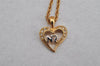 Authentic NINA RICCI Gold Tone Rhinestone Heart Chain Pendant Necklace  8629J