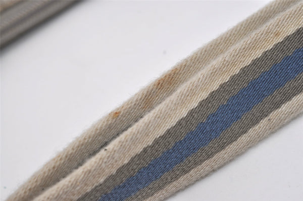 Authentic GUCCI Shoulder Cross Body Bag GG Canvas Leather 145857 Silver 8630I