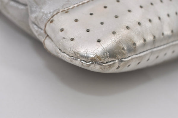 Authentic GUCCI Shoulder Cross Body Bag GG Canvas Leather 145857 Silver 8630I