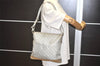 Authentic GUCCI Shoulder Cross Body Bag GG Canvas Leather 145857 Silver 8630I