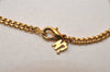 Authentic NINA RICCI Vintage Rhinestone Chain Bracelet Accessory Gold Tone 8630J