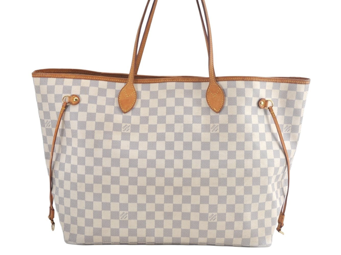 Authentic Louis Vuitton Damier Azur Neverfull GM N51108 Shoulder Tote Bag 8631I