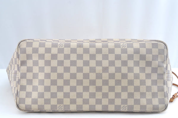 Authentic Louis Vuitton Damier Azur Neverfull GM N51108 Shoulder Tote Bag 8631I