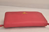 Authentic PRADA Saffiano Leather 2Way Shoulder Bag Long Wallet Purse Pink 8631M