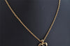 Authentic NINA RICCI Gold Tone Heart Shaped Chain Pendant Necklace  8632J