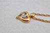 Authentic NINA RICCI Gold Tone Heart Shaped Chain Pendant Necklace  8632J