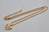 Authentic NINA RICCI Gold Tone Heart Shaped Chain Pendant Necklace  8632J