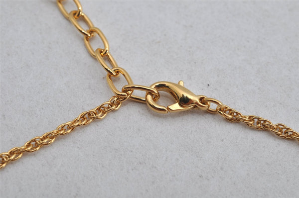 Authentic NINA RICCI Gold Tone Heart Shaped Chain Pendant Necklace  8632J