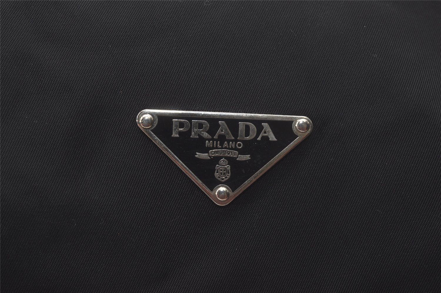 Authentic PRADA Nylon Tessuto Saffiano Leather Hand Boston Bag Black 8633I