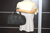 Authentic PRADA Nylon Tessuto Saffiano Leather Hand Boston Bag Black 8633I