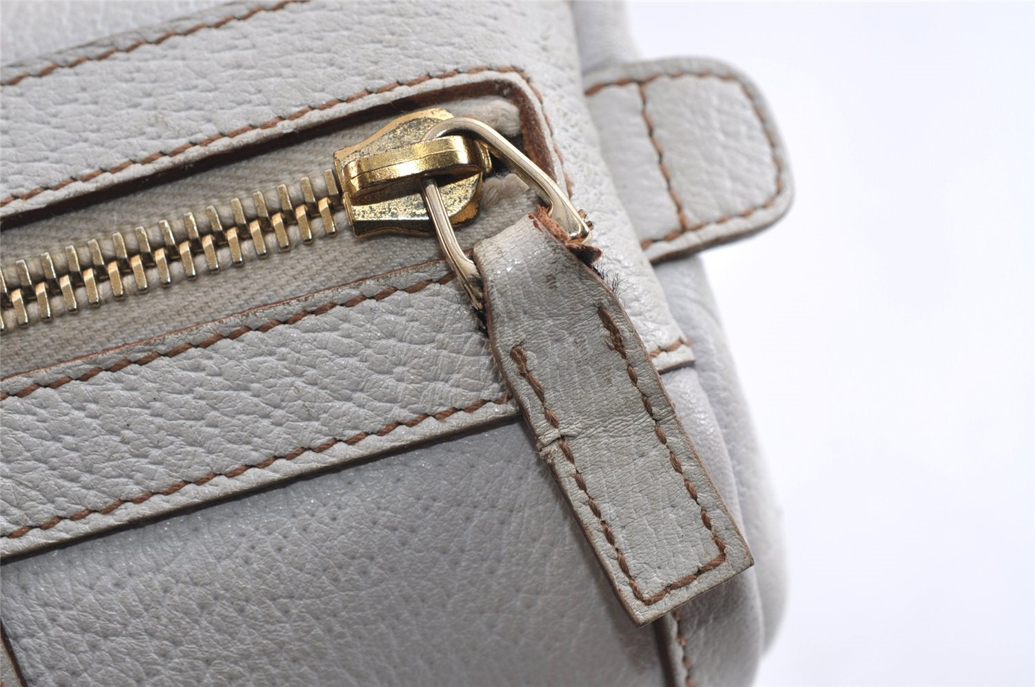 Authentic GUCCI Abbey Shoulder Hand Boston Bag Purse Leather 130942 White 8634I