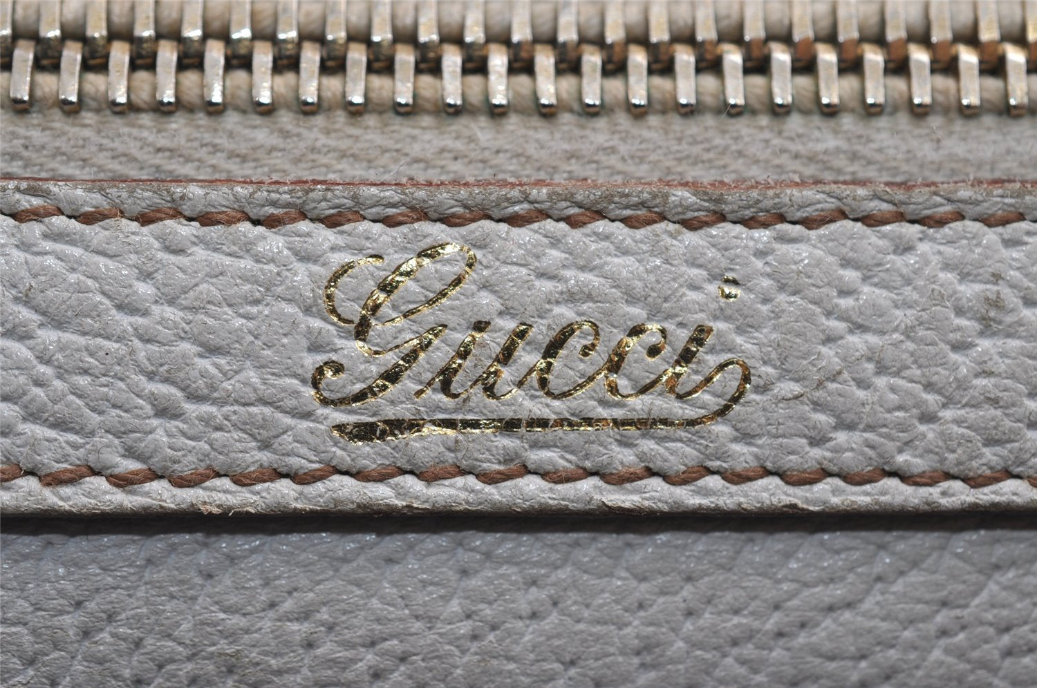 Authentic GUCCI Abbey Shoulder Hand Boston Bag Purse Leather 130942 White 8634I