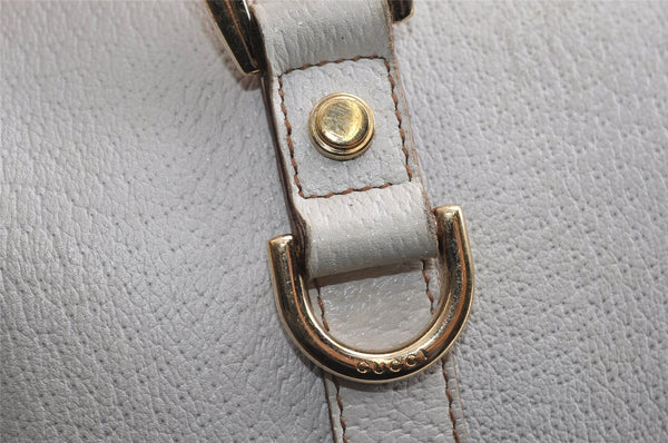 Authentic GUCCI Abbey Shoulder Hand Boston Bag Purse Leather 130942 White 8634I