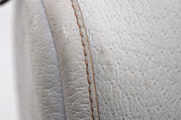 Authentic GUCCI Abbey Shoulder Hand Boston Bag Purse Leather 130942 White 8634I