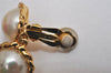 Authentic NINA RICCI Vintage Clip-on Imitation Pearl Earrings Gold Tone 8634J