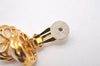 Authentic NINA RICCI Vintage Clip-on Imitation Pearl Earrings Gold Tone 8634J