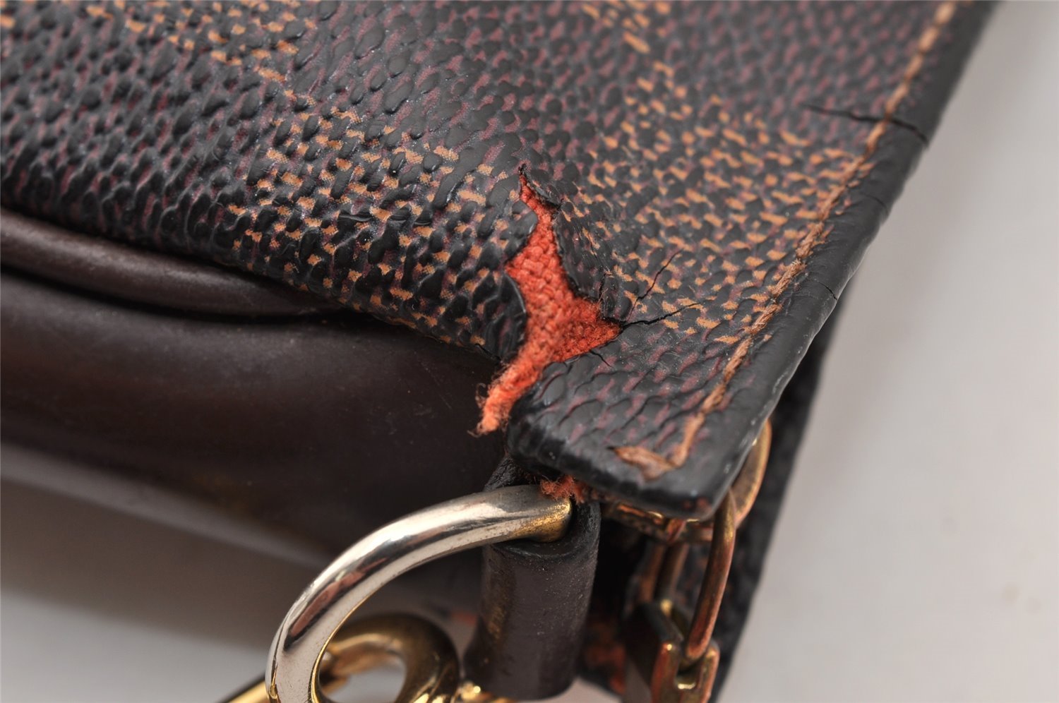 Authentic Louis Vuitton Damier Navona Hand Bag Pouch Purse N51983 LV 8636I