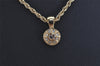 Authentic NINA RICCI Vintage Gold Tone Rhinestone Chain Pendant Necklace  8636J