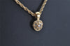 Authentic NINA RICCI Vintage Gold Tone Rhinestone Chain Pendant Necklace  8636J