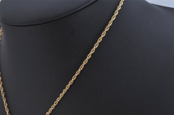 Authentic NINA RICCI Vintage Gold Tone Rhinestone Chain Pendant Necklace  8636J