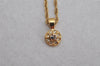 Authentic NINA RICCI Vintage Gold Tone Rhinestone Chain Pendant Necklace  8636J