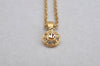 Authentic NINA RICCI Vintage Gold Tone Rhinestone Chain Pendant Necklace  8636J