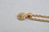 Authentic NINA RICCI Vintage Gold Tone Rhinestone Chain Pendant Necklace  8636J