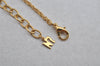 Authentic NINA RICCI Vintage Gold Tone Rhinestone Chain Pendant Necklace  8636J