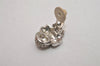 Authentic NINA RICCI Clip-on Rhinestone Ribbon Earrings Silver Tone 8637J