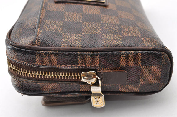 Authentic Louis Vuitton Damier Bum Bag Brooklyn Waist Cross Bag N41101 LV 8638I