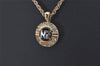 Authentic NINA RICCI Vintage Gold Tone Rhinestone Chain Pendant Necklace  8638J