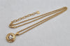 Authentic NINA RICCI Vintage Gold Tone Rhinestone Chain Pendant Necklace  8638J