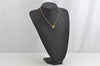 Authentic NINA RICCI Gold Tone Ribbon Shaped Chain Pendant Necklace  8639J